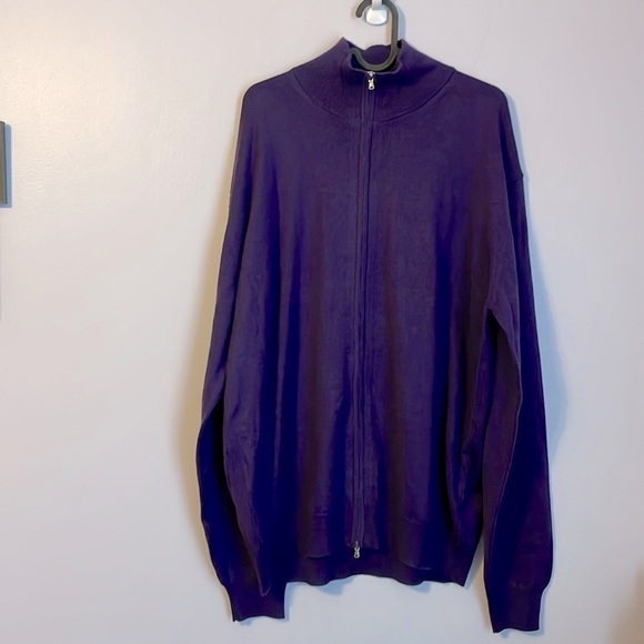 Duemme Maglieria Purple Zip Front Wool Silk Cashmere Blend Sweater Cardigan 58 - Picture 2 of 16